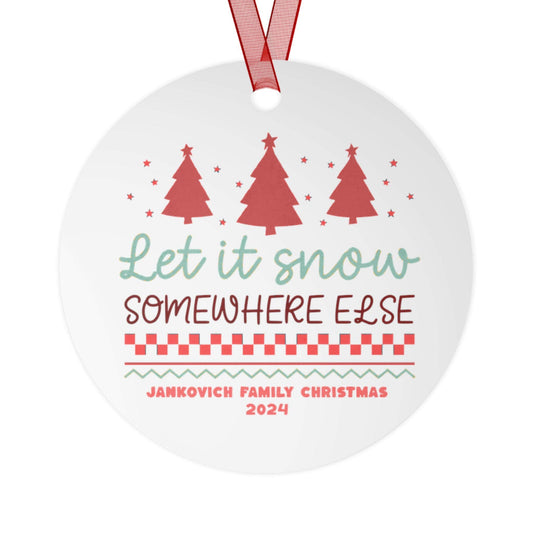 Custom Beachy Christmas themed ornament, Metal, double sided