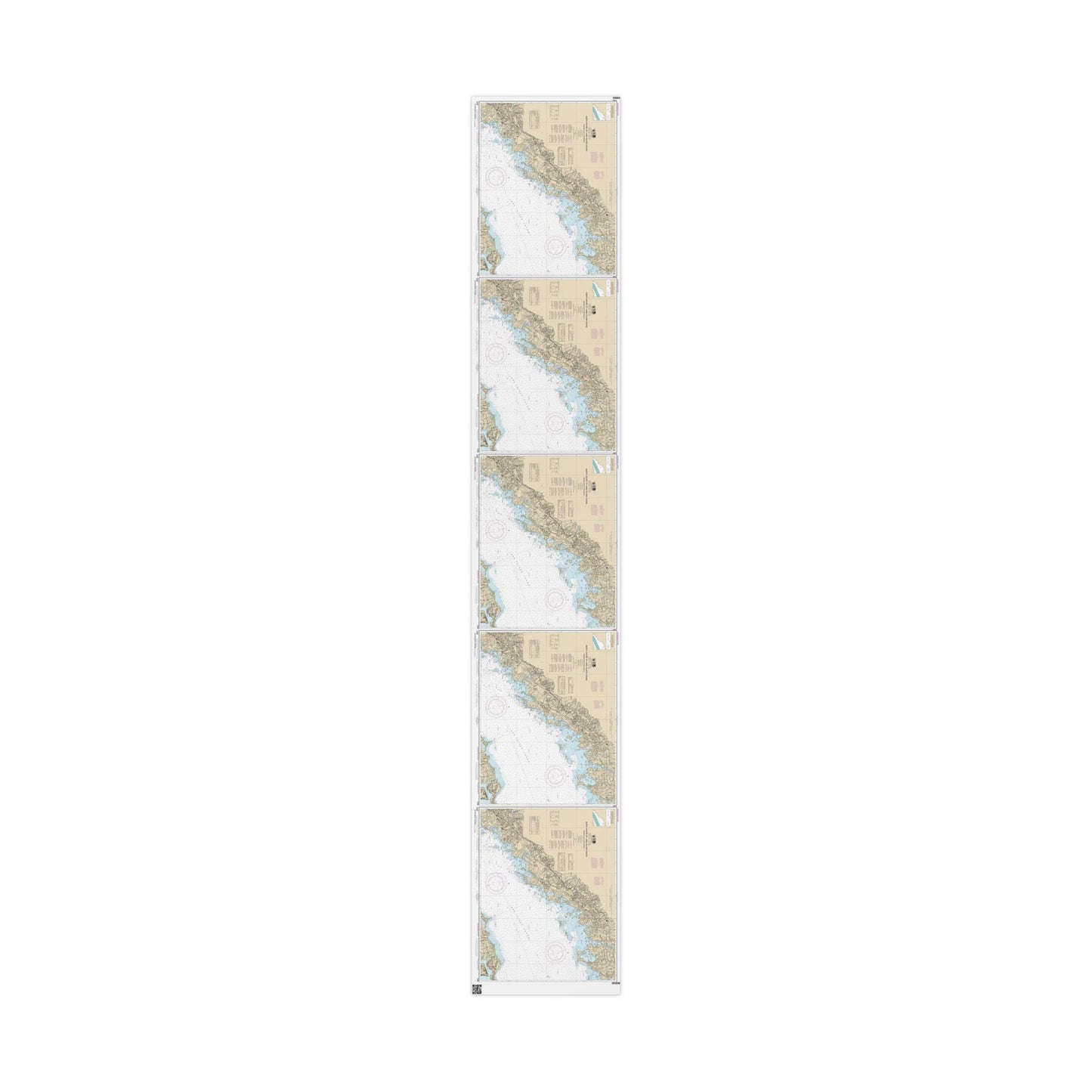 Long Island Sound Nautical Map Wrapping Paper 30x72"